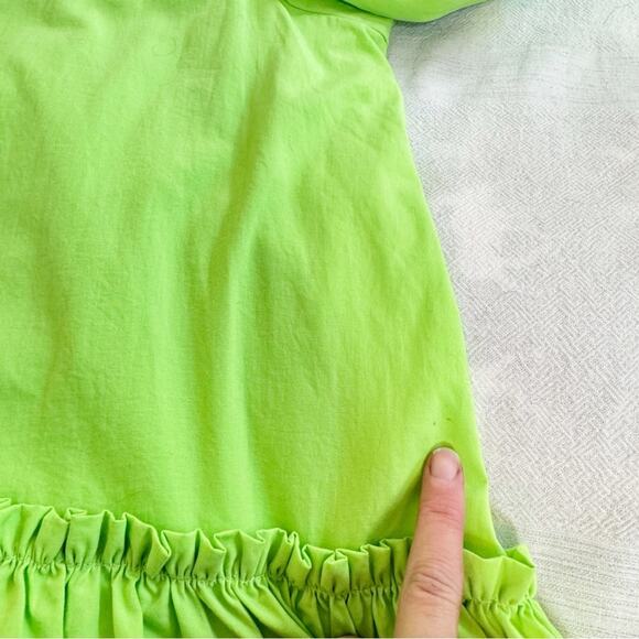 RHODE Lina Midi Dressing Neon Green Ciel Eyelet Size S NWT - Picture 9 of 16